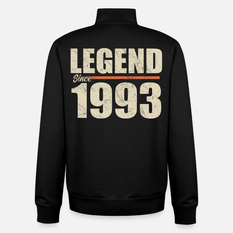 Anniversaire 1993 | Légende depuis 1993 - Sweat zippé unisexe en coton bio Stanley/Stella - noir