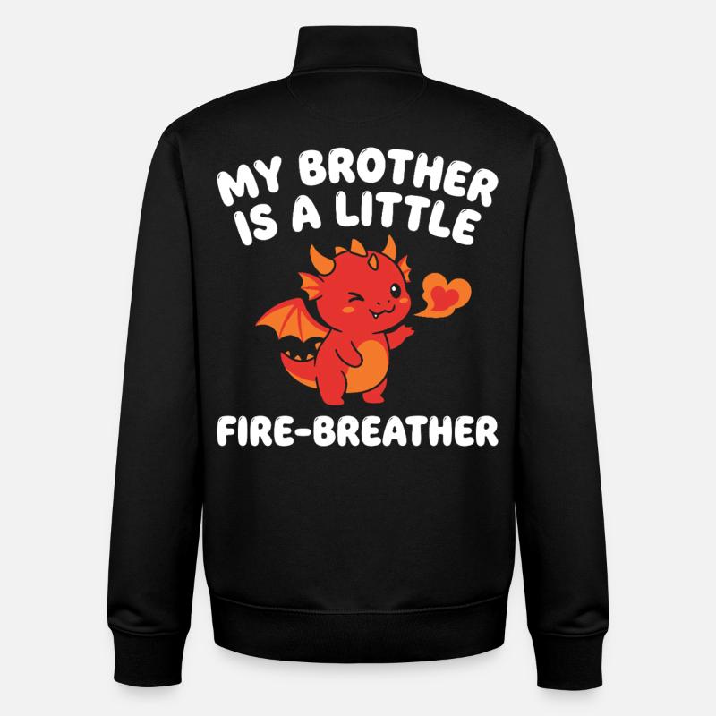 Schwester Drache Süßes Geschwisterchen - Unisex Organic Zip Sweatshirt von Stanley/Stella - Schwarz