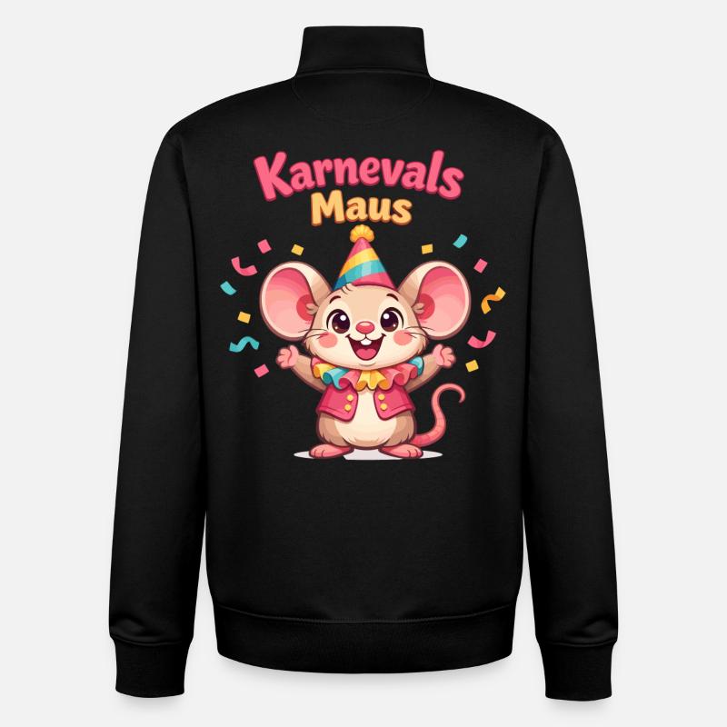 Carnival Mouse Kölsche Mädsche – Kölle Alaaf - Unisex Organic Zip Sweatshirt by Stanley/Stella - black