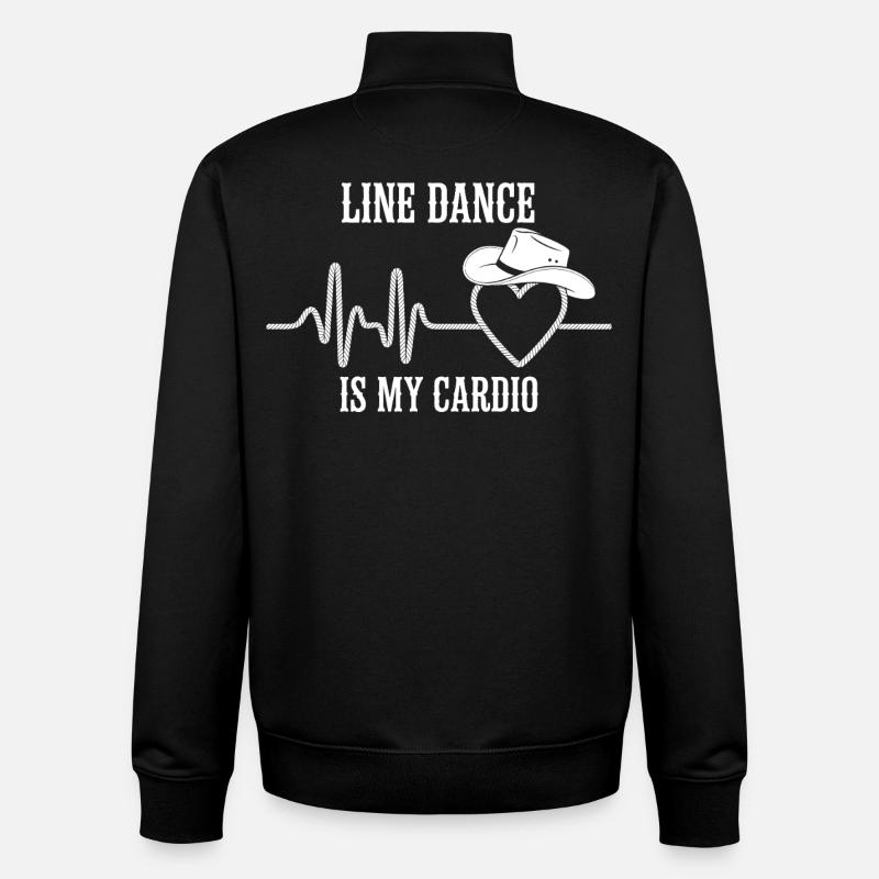 Line Dance Cardio Heart Logo - Sweat zippé unisexe en coton bio Stanley/Stella - noir