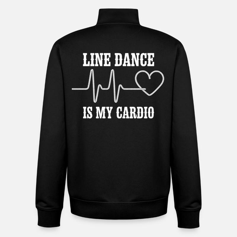 Line Dance Cardio Herz - Unisex Organic Zip Sweatshirt von Stanley/Stella - Schwarz