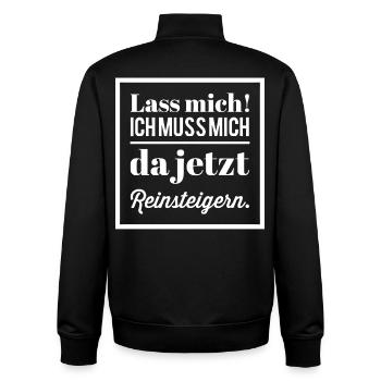Lass Mich! Ich muss mich da reinsteigern. Gamer - Unisex Organic Zip Sweatshirt von Stanley/Stella - Schwarz - Hinten - AI Model Male 185 light (185cm)