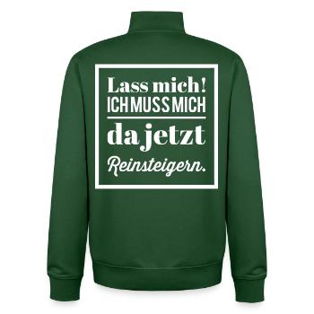 Lass Mich! Ich muss mich da reinsteigern. Gamer - Unisex Organic Zip Sweatshirt von Stanley/Stella - Flaschengrün - Hinten - AI Model Male 185 dark (185cm)
