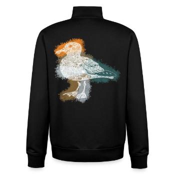 Zentangle Gull - Unisex Organic Zip Sweatshirt by Stanley/Stella - black - Back - AI Model Male 185 light (185cm)