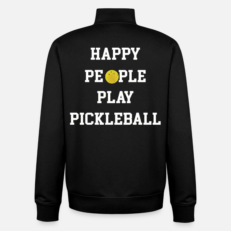 Happy People Play Pickleball - Unisex Organic Zip Sweatshirt by Stanley/Stella - black