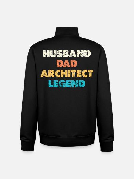 Mari Père Architecte Légende - Sweat zippé unisexe en coton bio Stanley/Stella - noir
