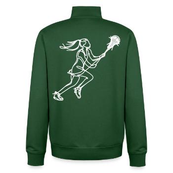 Frauen Lacrosse - Unisex Organic Zip Sweatshirt von Stanley/Stella - Flaschengrün - Hinten - AI Model Male 185 dark (185cm)