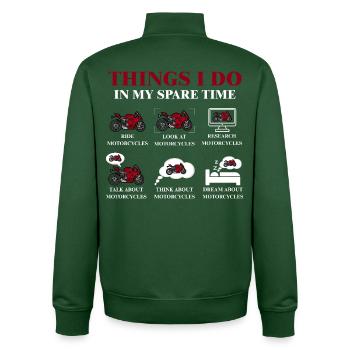Choses que je fais pendant mon temps libre - Sweat zippé unisexe en coton bio Stanley/Stella - vert bouteille - Dos - AI Model Male 185 dark (185cm)