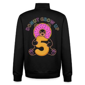Donut Grow Up 5th Birthday Bear - Unisex Organic Zip Sweatshirt by Stanley/Stella - black - Back - AI Model Male 185 light (185cm)