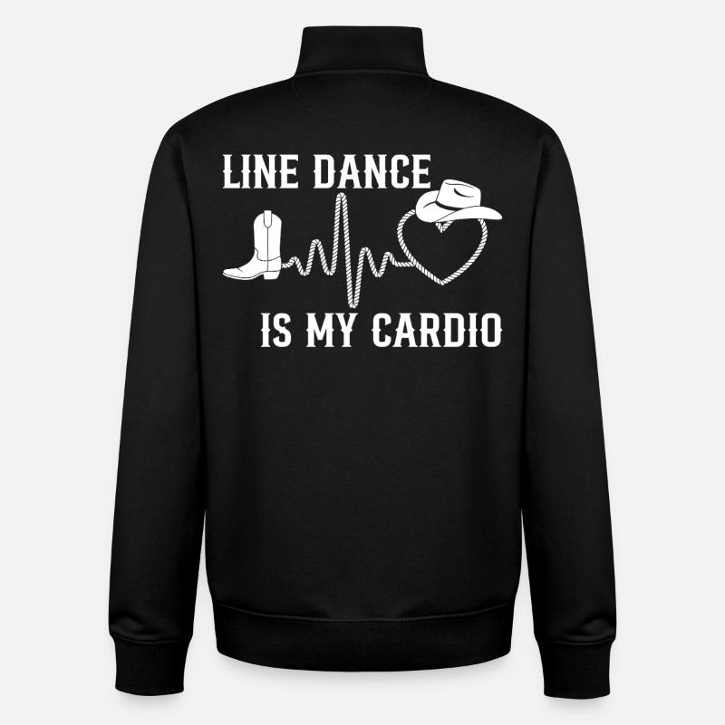 Line dancing is my cardio - Unisex Organic Zip Sweatshirt by Stanley/Stella - black