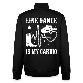 Line Dance Cardio Stil - Unisex Organic Zip Sweatshirt von Stanley/Stella - Schwarz - Hinten - AI Model Male 185 light (185cm)