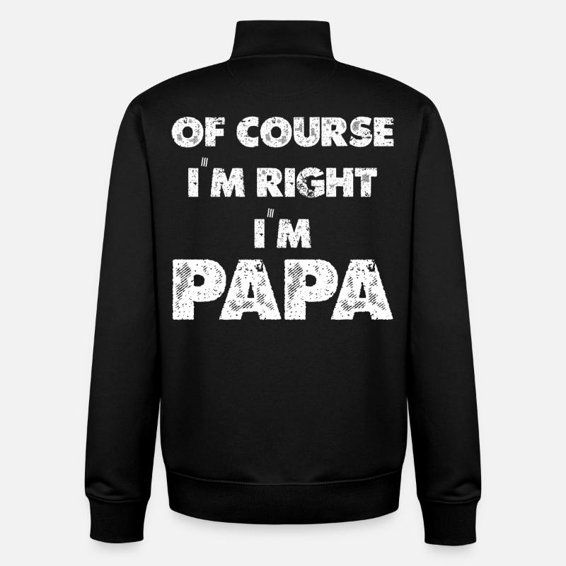 Papa Bin Ich Immer Recht - Unisex Organic Zip Sweatshirt von Stanley/Stella - Schwarz