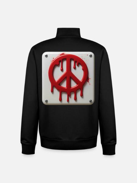 PEACE EMERGENCY #2 - peace & love - Unisex Organic Zip Sweatshirt by Stanley/Stella - black