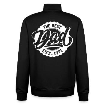 The Best Dad EST 1971 - Unisex Organic Zip Sweatshirt von Stanley/Stella - Schwarz - Hinten - AI Model Male 185 light (185cm)
