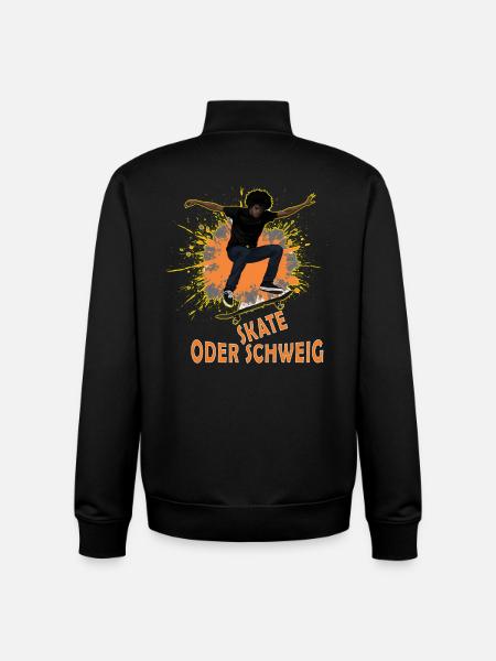 Skate Oder Schweig Splash - Unisex Organic Zip Sweatshirt von Stanley/Stella - Schwarz