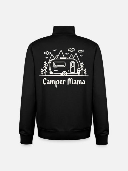 Camper Mama Abenteuer Berge Campingbus - Unisex Organic Zip Sweatshirt von Stanley/Stella - Schwarz