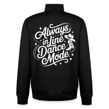 Always in Line Dance Mode - Unisex Organic Zip Sweatshirt von Stanley/Stella - Schwarz - Hinten - AI Model Male 185 light (185cm)