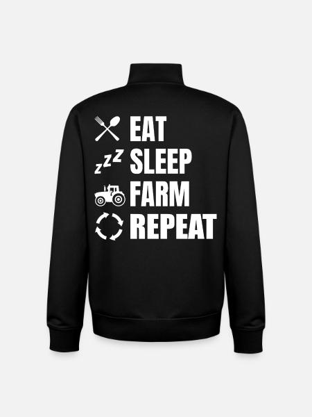 Eat, sleep, plough, repeat - Unisex Organic Zip Sweatshirt by Stanley/Stella - black