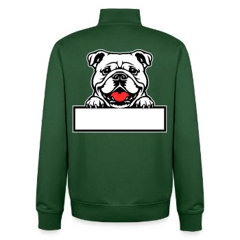 Bulldog Name Badge - Unisex Organic Zip Sweatshirt by Stanley/Stella - bottle green - Back - AI Model Male 185 dark (185cm)