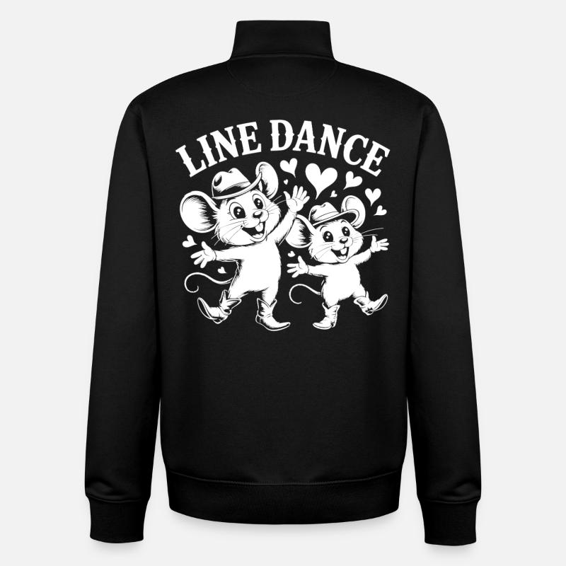 Line Dance Mäuse - Unisex Organic Zip Sweatshirt von Stanley/Stella - Schwarz