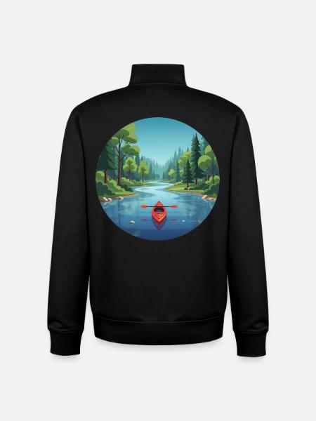 Kanu Kajak Ruderboot Canadier - Unisex Organic Zip Sweatshirt von Stanley/Stella - Schwarz