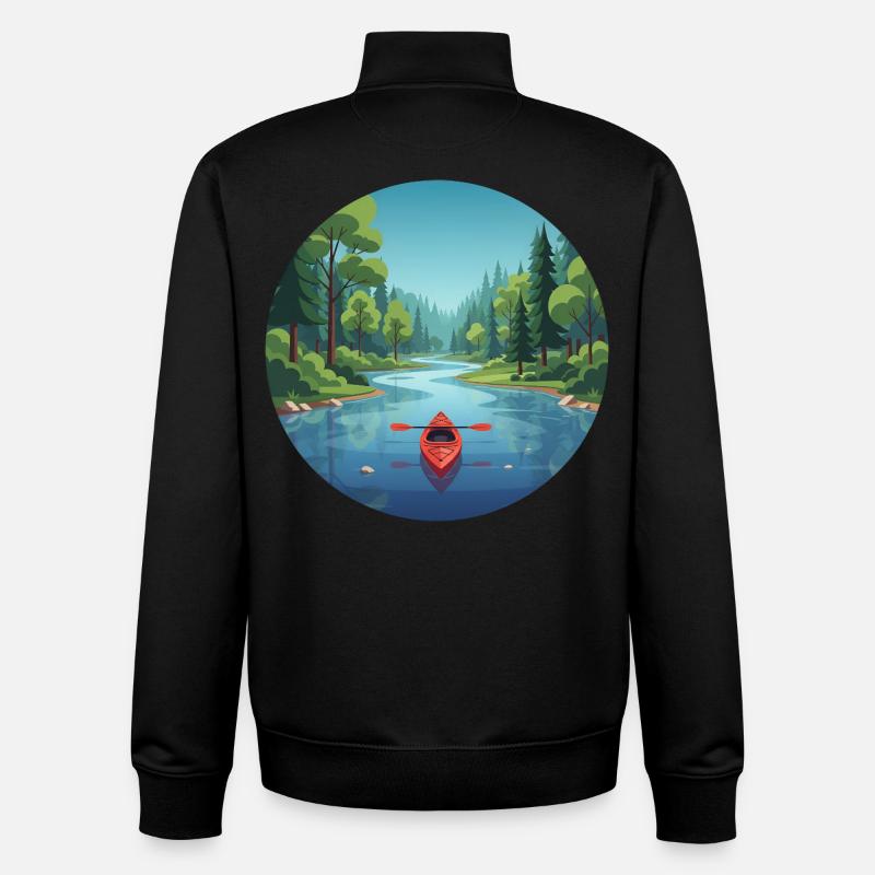 Kanu Kajak Ruderboot Canadier - Unisex Organic Zip Sweatshirt von Stanley/Stella - Schwarz
