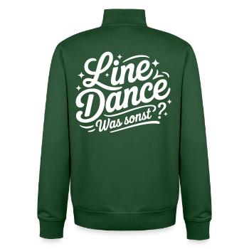 Line Dance Spruch Schriftzug - Unisex Organic Zip Sweatshirt von Stanley/Stella - Flaschengrün - Hinten - AI Model Male 185 dark (185cm)