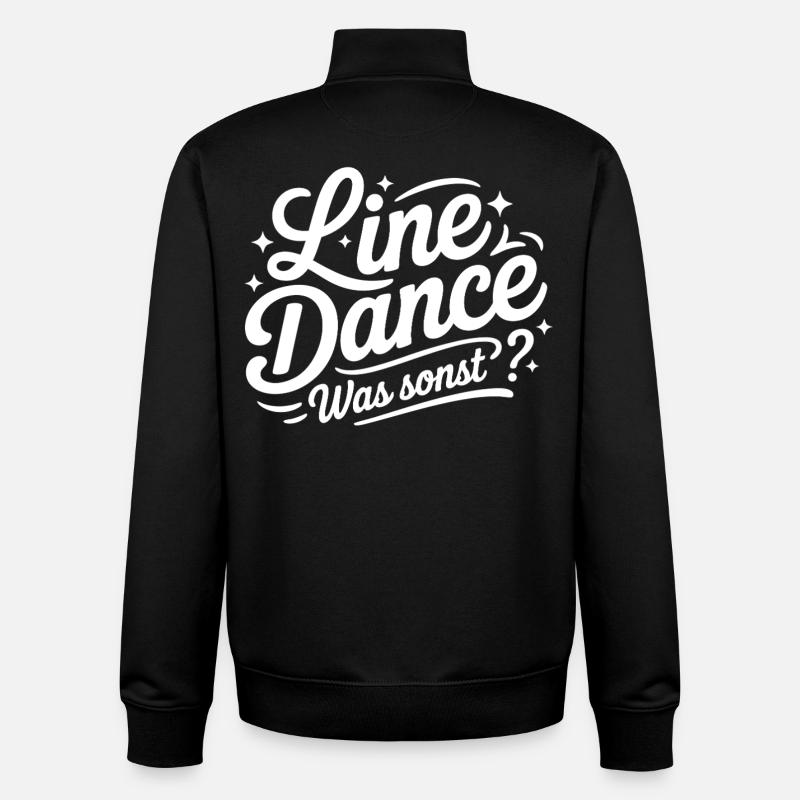 Line Dance Saying Lettering - Unisex Organic Zip Sweatshirt by Stanley/Stella - black