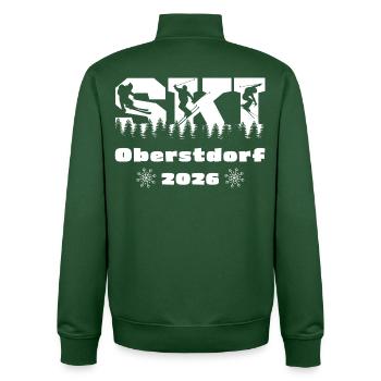 Ski Winter Holidays Oberstdorf 2026 - Unisex Organic Zip Sweatshirt by Stanley/Stella - bottle green - Back - AI Model Male 185 dark (185cm)