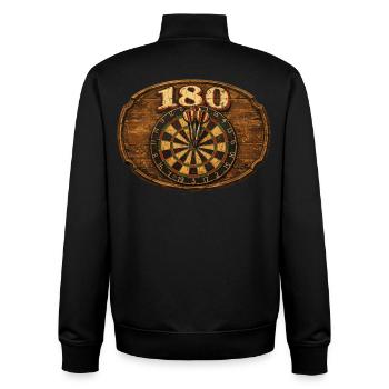 Cible de fléchettes rétro 180 pour joueurs de fléchettes - cadeau - Sweat zippé unisexe en coton bio Stanley/Stella - noir - Dos - AI Model Male 185 light (185cm)