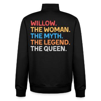 Willow la Femme Le Mythe La Légende La Reine - Sweat zippé unisexe en coton bio Stanley/Stella - noir - Dos - AI Model Male 185 light (185cm)