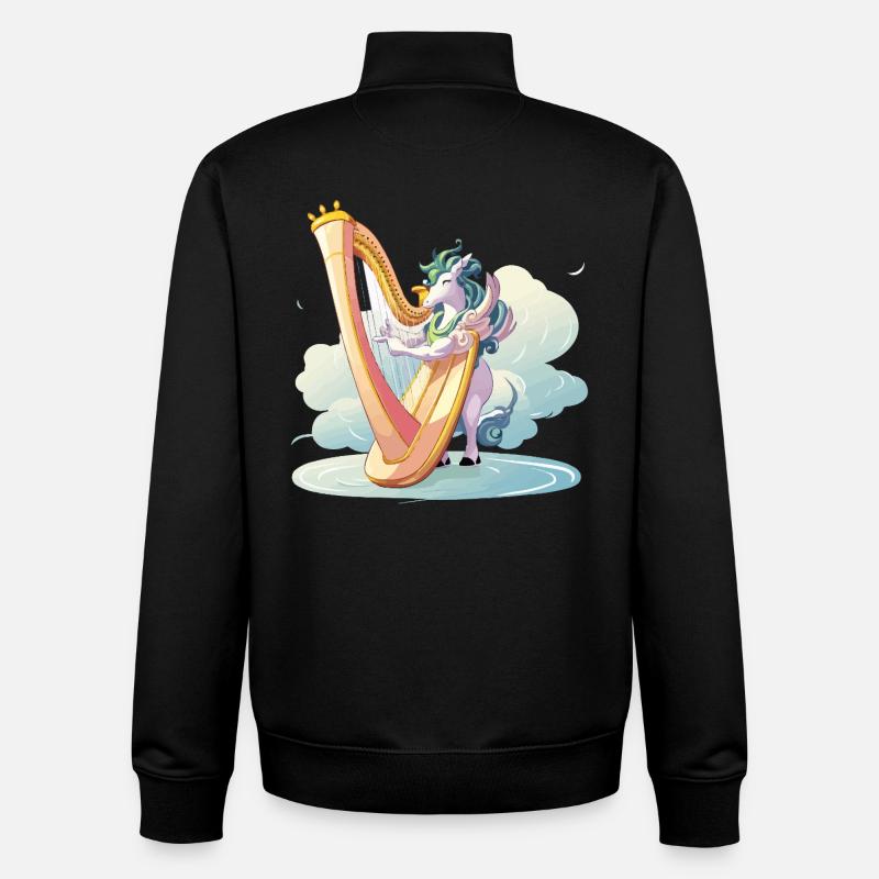 Harfentier on clouds - Unisex Organic Zip Sweatshirt by Stanley/Stella - black