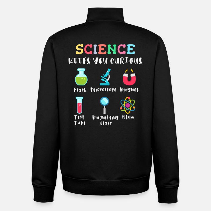 Science arouses curiosity - Unisex Organic Zip Sweatshirt by Stanley/Stella - black
