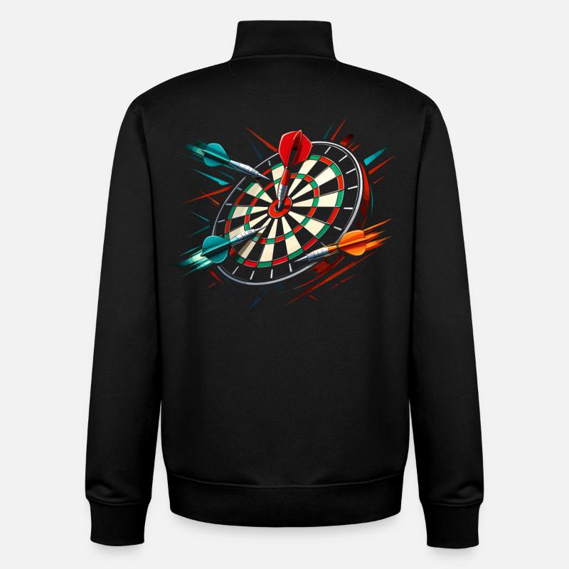 Cadeau drôle de fléchettes - Sweat zippé unisexe en coton bio Stanley/Stella - noir