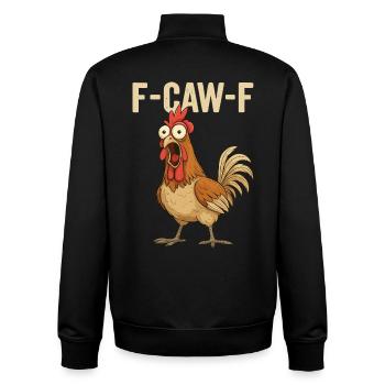 F-Caw-F Chicken Cartoon - Unisex Organic Zip Sweatshirt by Stanley/Stella - black - Back - AI Model Male 185 light (185cm)