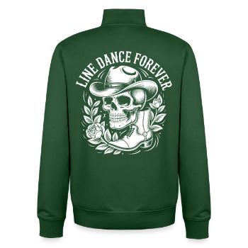Line Dance Totenkopf Western - Unisex Organic Zip Sweatshirt von Stanley/Stella - Flaschengrün - Hinten - AI Model Male 185 dark (185cm)
