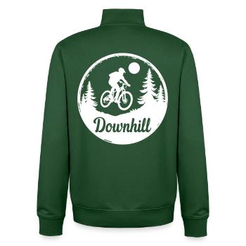 VTT de descente - Sweat zippé unisexe en coton bio Stanley/Stella - vert bouteille - Dos - AI Model Male 185 dark (185cm)