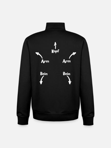 Head Arm Leg Diagram - Unisex Organic Zip Sweatshirt by Stanley/Stella - black