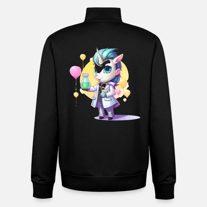 Unicorn Science Lab - Unisex Organic Zip Sweatshirt by Stanley/Stella - black