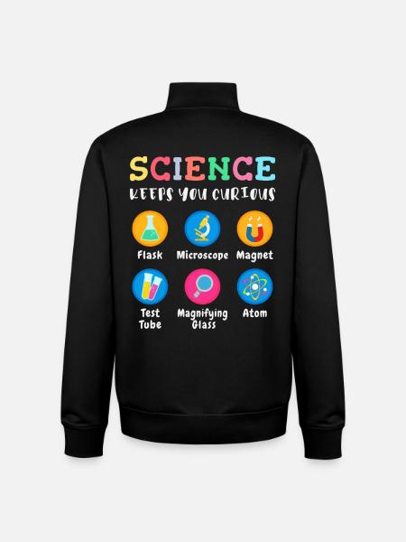 Science arouses curiosity - Unisex Organic Zip Sweatshirt by Stanley/Stella - black
