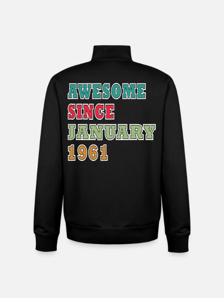 65th Birthday Original January 1961 - Unisex Organic Zip Sweatshirt by Stanley/Stella - black