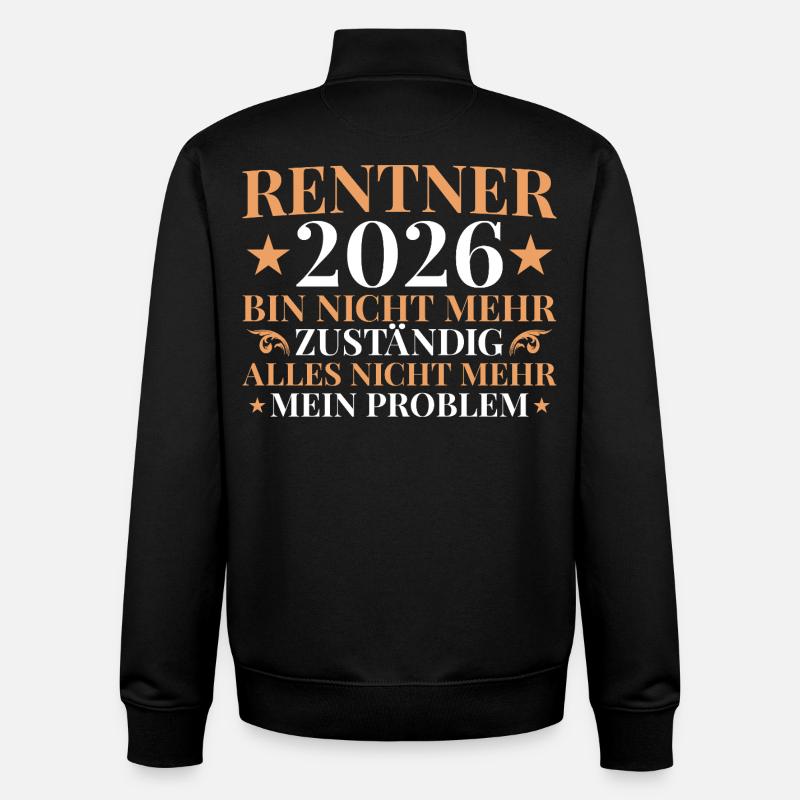 Retraités 2026 Plus responsables - retraite - Sweat zippé unisexe en coton bio Stanley/Stella - noir