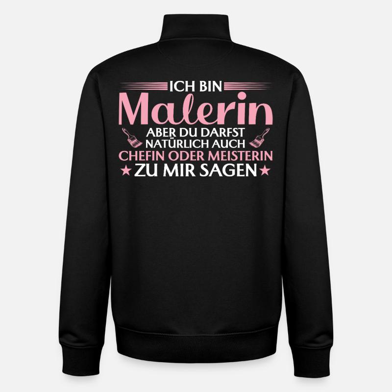 Patronne ou Maître artisan - Peintre - Sweat zippé unisexe en coton bio Stanley/Stella - noir