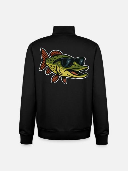 Pike with sunglasses - Unisex Organic Zip Sweatshirt by Stanley/Stella - black