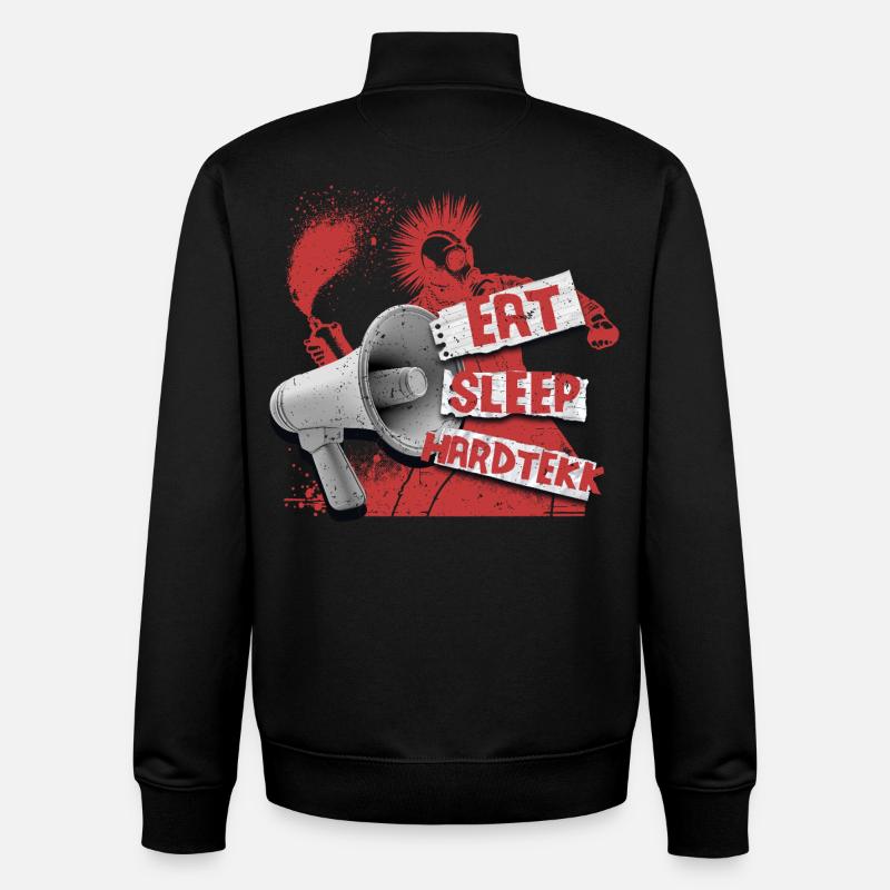 Hardtekk Tekke Allemagne de l’Est - Sweat zippé unisexe en coton bio Stanley/Stella - noir