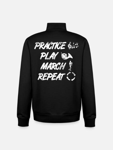 Practice playing French horn Repeat - Unisex Organic Zip Sweatshirt by Stanley/Stella - black