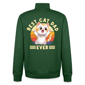 Cat Best Cat Dad Ever Cat Dad Funny Saying - Unisex Organic Zip Sweatshirt by Stanley/Stella - bottle green - Back - AI Model Male 185 dark (185cm)