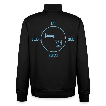 Eat Sleep Code Repeat - Programmierer Kreislauf - Unisex Organic Zip Sweatshirt von Stanley/Stella - Schwarz - Hinten - AI Model Male 185 light (185cm)