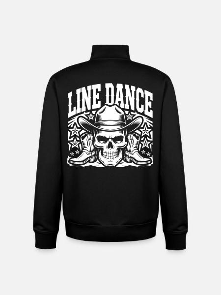 Line Dance Skull Cowboy - Unisex Organic Zip Sweatshirt by Stanley/Stella - black