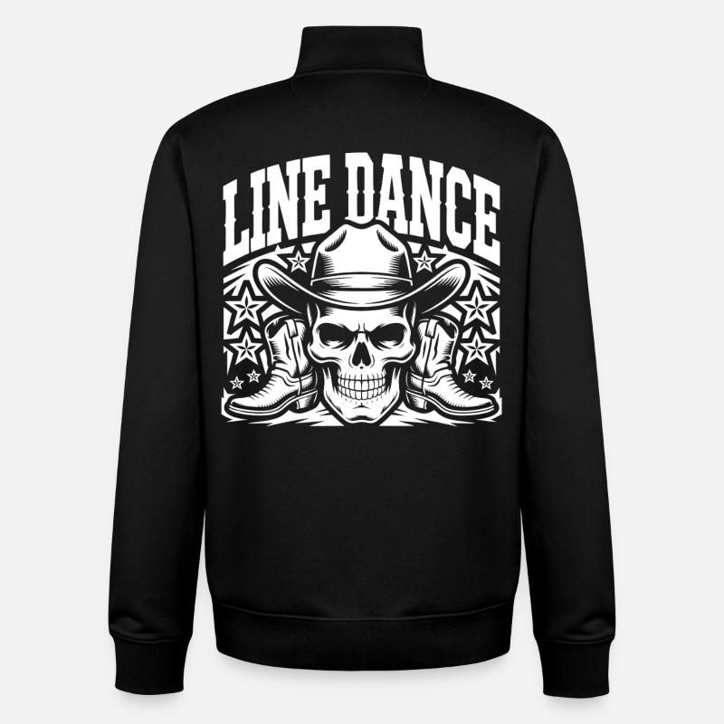 Cowboy en Ligne de Crâne - Sweat zippé unisexe en coton bio Stanley/Stella - noir